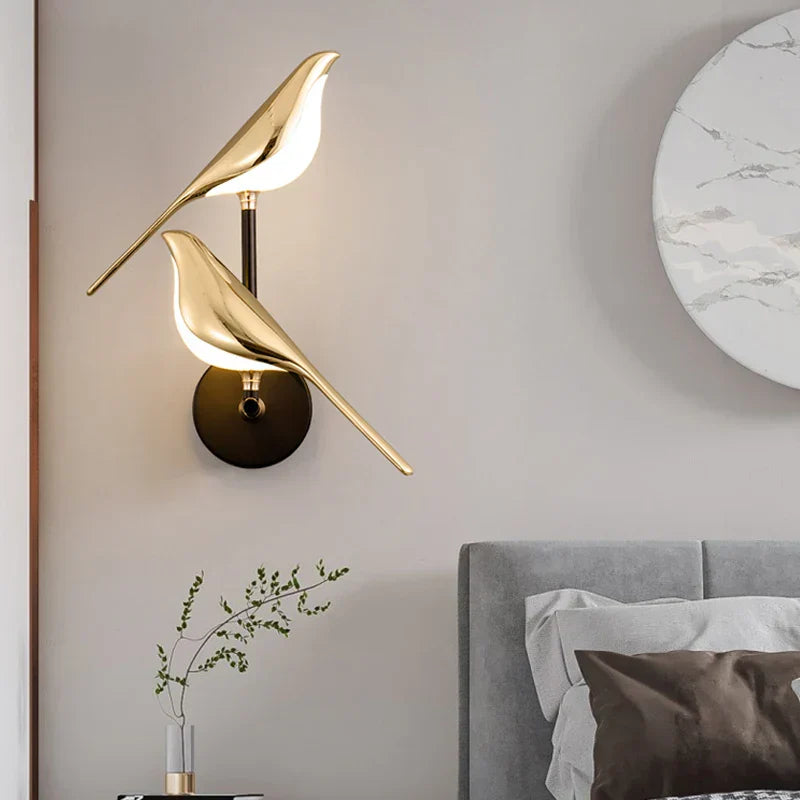 DecorBites™ Bird Design Gold Plating LED Wall Sconce for Stylish Home Lighting