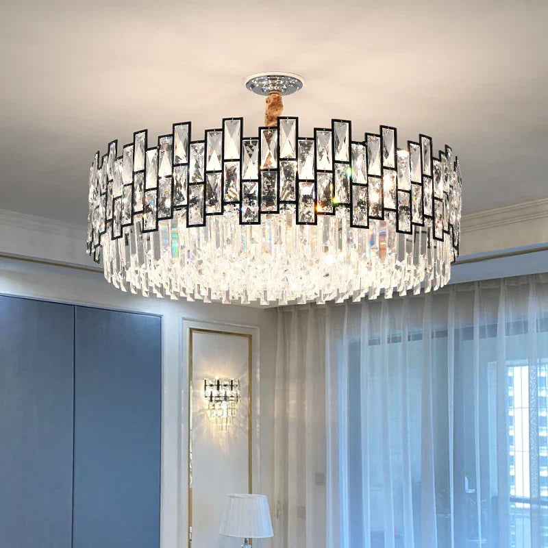 DecorBites™ Crystal Chandelier: Modern Luxury Lighting for Living Room, Bedroom, Kitchen