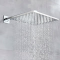 DecorBites™ 8" Brass Square LED Rainfall Shower Head with Wall Mount Arm Pipe