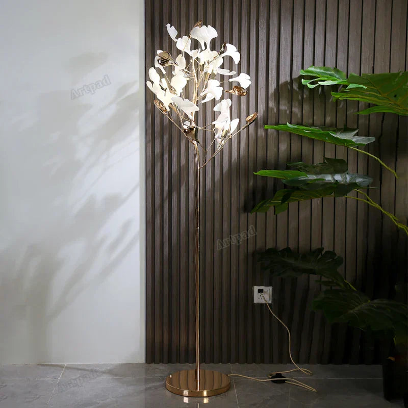DecorBites™ Ginkgo Leaf Floor Lamp for Living Room Bedroom Reading LED Floor Light