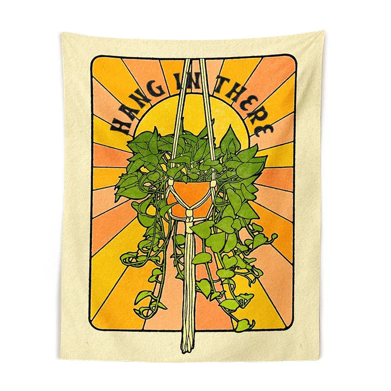 DecorBites™ Botanical Tapestry Wall Hanging for 70s Aesthetic Home Decor