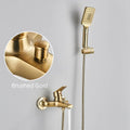DecorBites™ Brushed Gold Shower Faucet Mixer Set with Wall Mount Black Control Valve