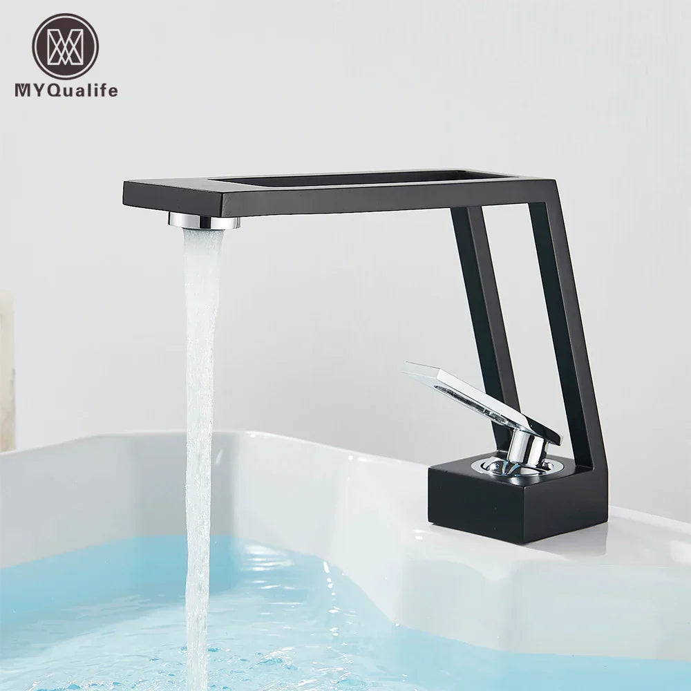 DecorBites™ Brass Basin Sink Faucet Mixer with Single Handle for Bathroom Vanity