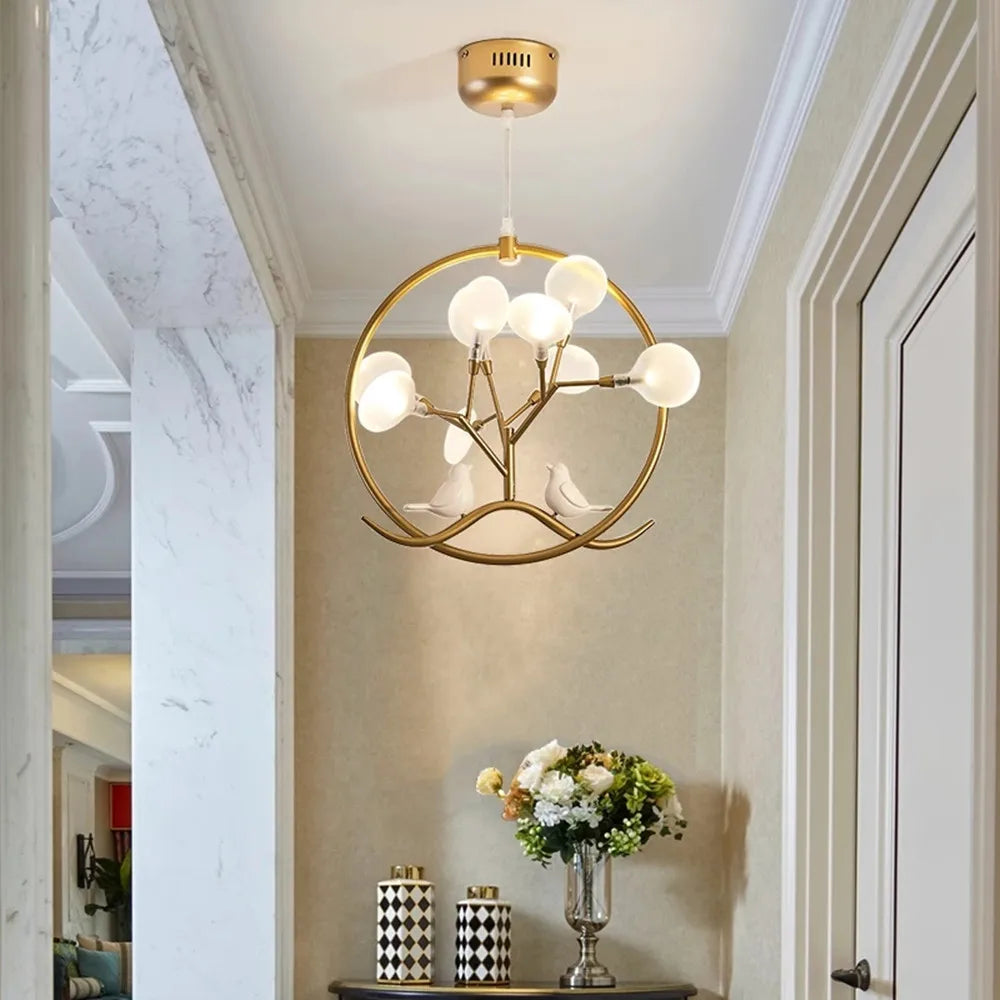 DecorBites™ Branch Iron Black Gold Chandelier for Living Room Bedroom Kitchen Hallway