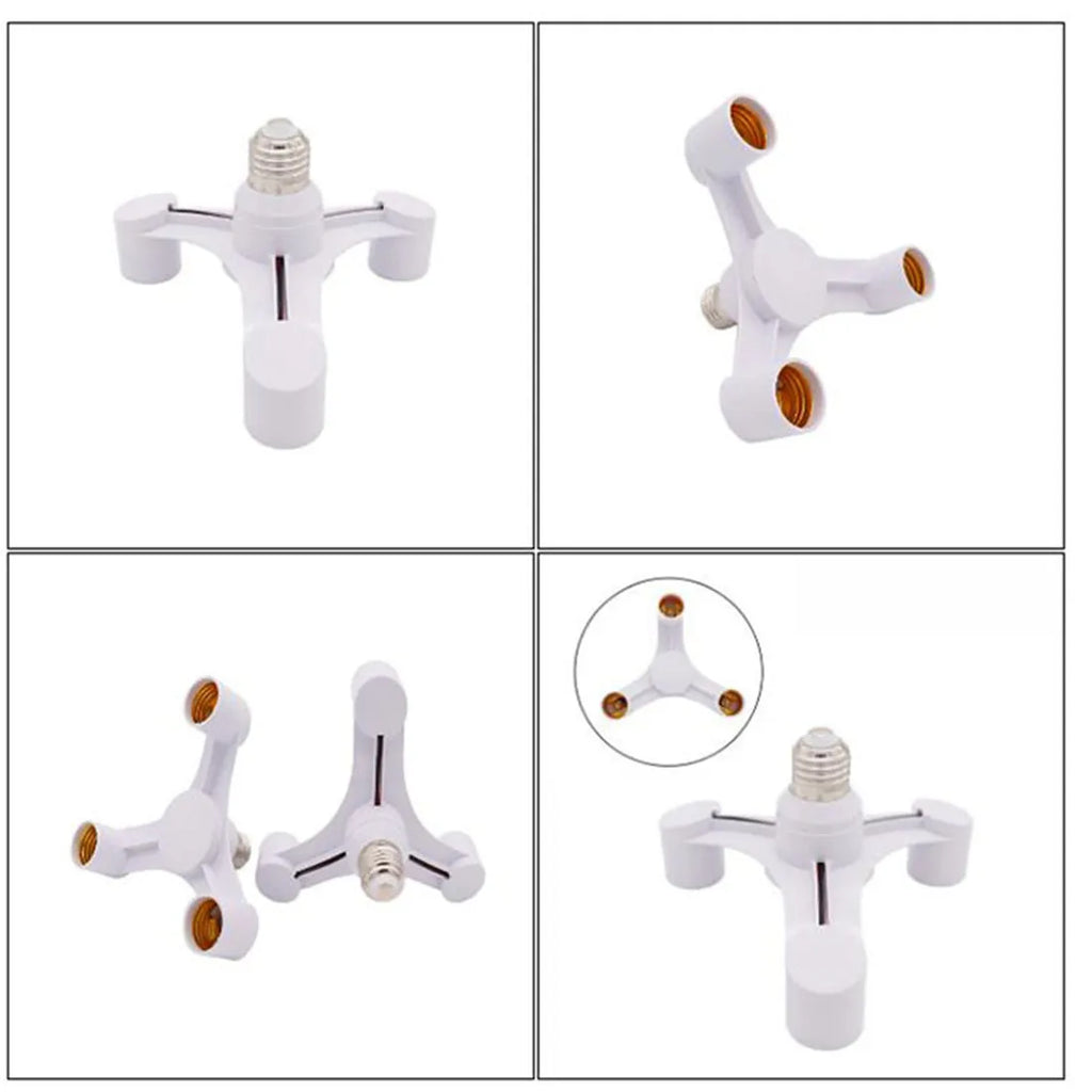 DecorBites™ 3-in-1 White E27 Lamp Holder Converter Pack - Set of 2