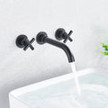 DecorBites™ Golden Dual Handle Wall Mounted Basin Faucet - Rotate Spout Sink Mixers