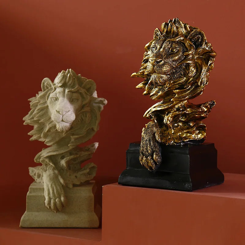 DecorBites™ Lion Resin Sculpture Figurine - Abstract Nordic Home Decoration