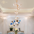 DecorBites™ Branch Glass Chandelier LED Lights for Living Room Dining Staircase Villa