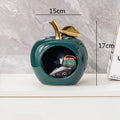 DecorBites™ Apple Hollow Golden Ceramic Art Crafts Candy Jar Storage Home Decor