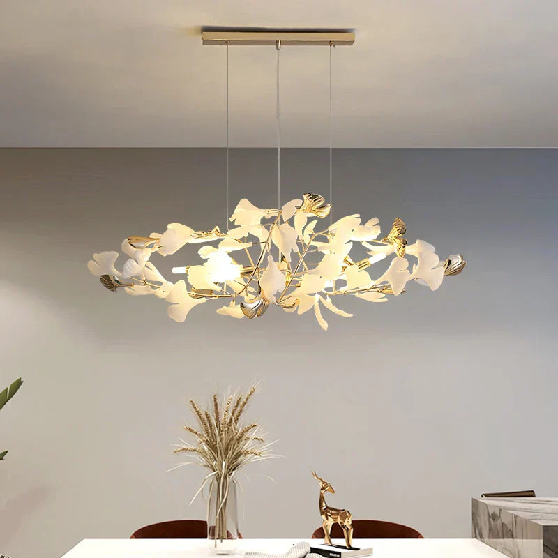 DecorBites™ Ginkgo Leaf Decor Chandelier - Nordic Fine Flower Art Light for Living Room