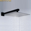 DecorBites™ Black Rain Shower Head with Arm, 40cm Arm - Chuveiro Ducha Bath Accessorie