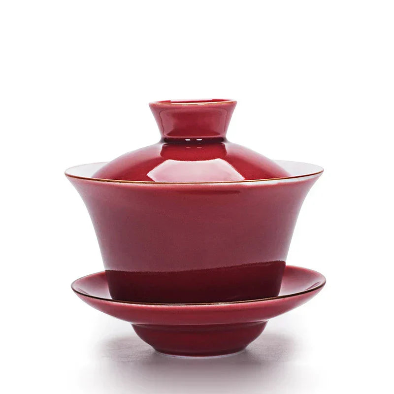DecorBites™ Celadon Tea Tureen & Flower Gaiwan Kung Fu Tea Set 140ml Puer Kettle