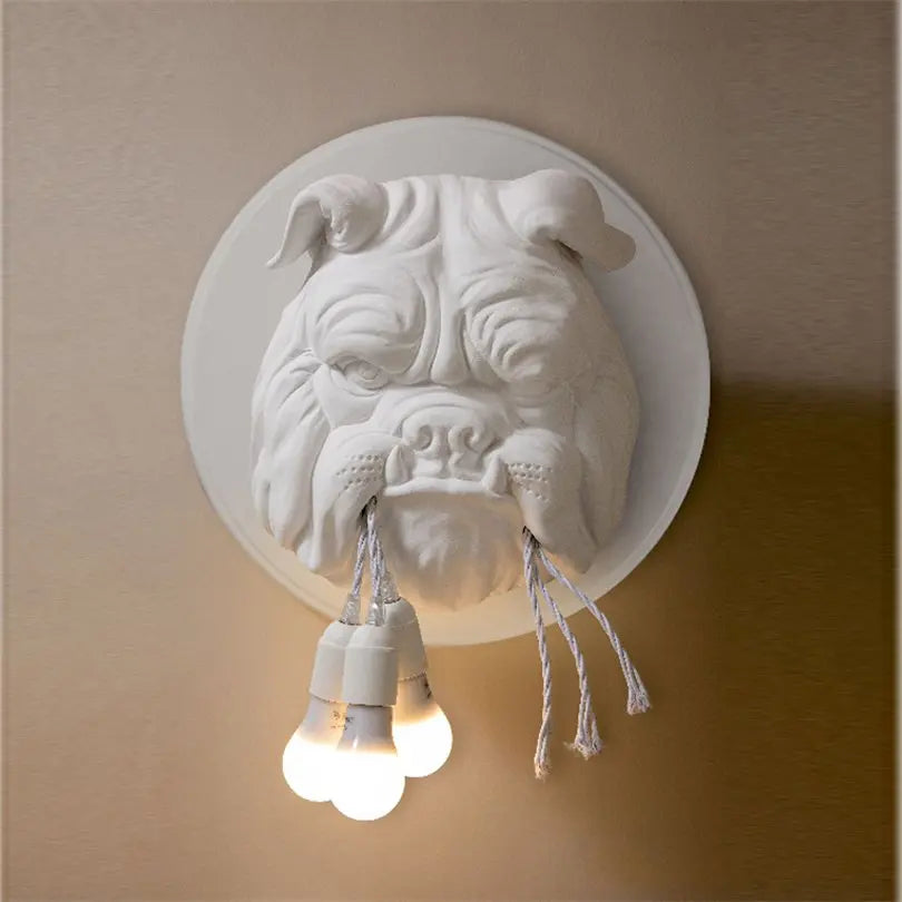 DecorBites™ Bulldog Resin Wall Lamp for Living Room and Corridor Decor