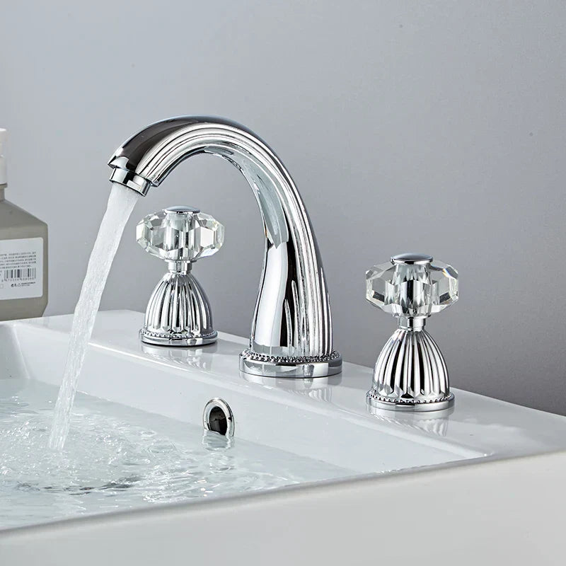 DecorBites™ Antique Bronze Widespread Basin Faucet 3 Hole Mixer - Hot/Cold Water Tap