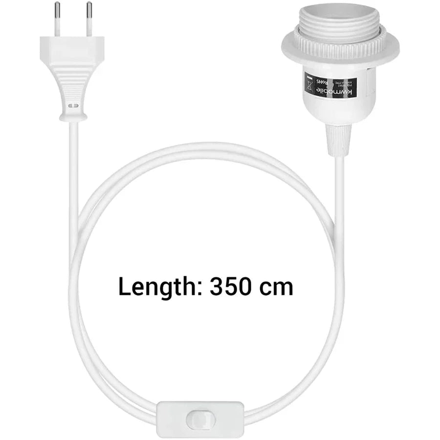 DecorBites™ LED Pendant Light Fixture with E27 Lamp Base Holder and Switch