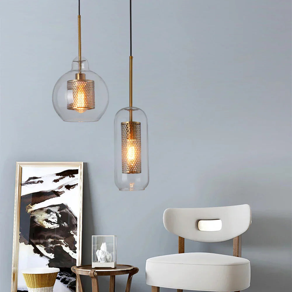 DecorBites™ Ball Glass Pendant Light Modern Kitchen Dining Living Room Fixture