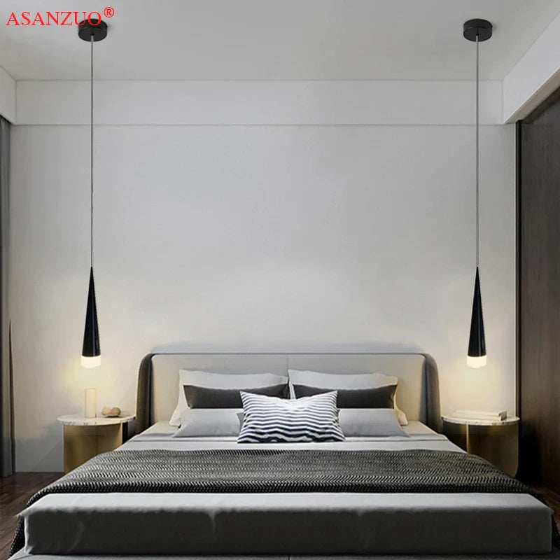 DecorBites™ 5W LED Pendant Light - Silver/Black Aluminum Tube Fixture for Kitchen Island