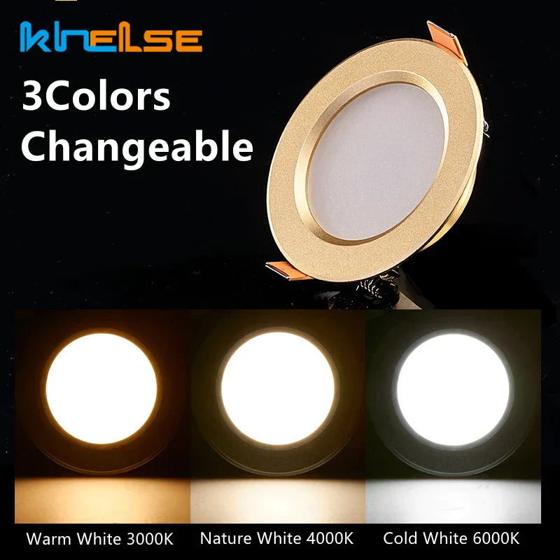 DecorBites™ 5W/7W Gold LED Ceiling Downlight: Ultra-thin Luxury Spot Lighting for Home, Bathroom, Bedroom