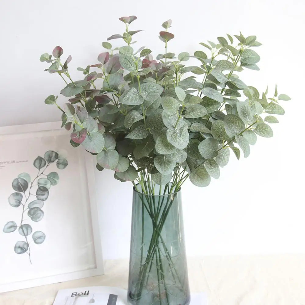 DecorBites™ Large Eucalyptus Artificial Leaves Wall Decor for Home Shop Garden Party