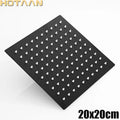 DecorBites™ Black Plated Stainless Steel Square Rain Shower Head
