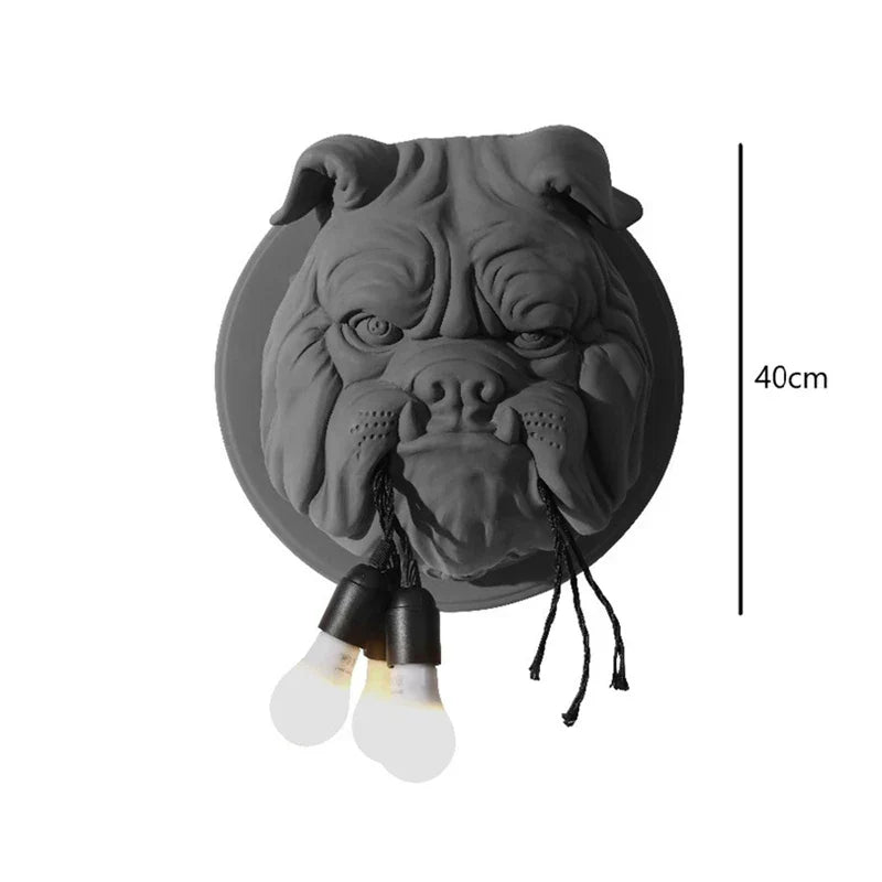 DecorBites™ Bulldog Resin Wall Lamp for Living Room and Corridor Decor