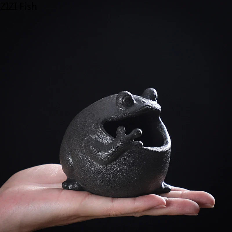 DecorBites™ Cute Big Belly Frog Cartoon Ceramic Ashtray Decor Gift for Boyfriend