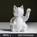 DecorBites™ Lucky Cat Resin Statue: Modern Nordic Home Decor Figurine