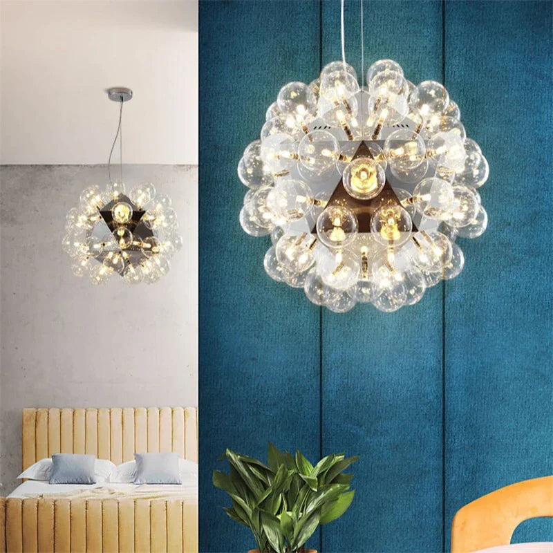 DecorBites™ Glass Bubble LED Hanging Lamp for Bedroom Living Room Bar Villa