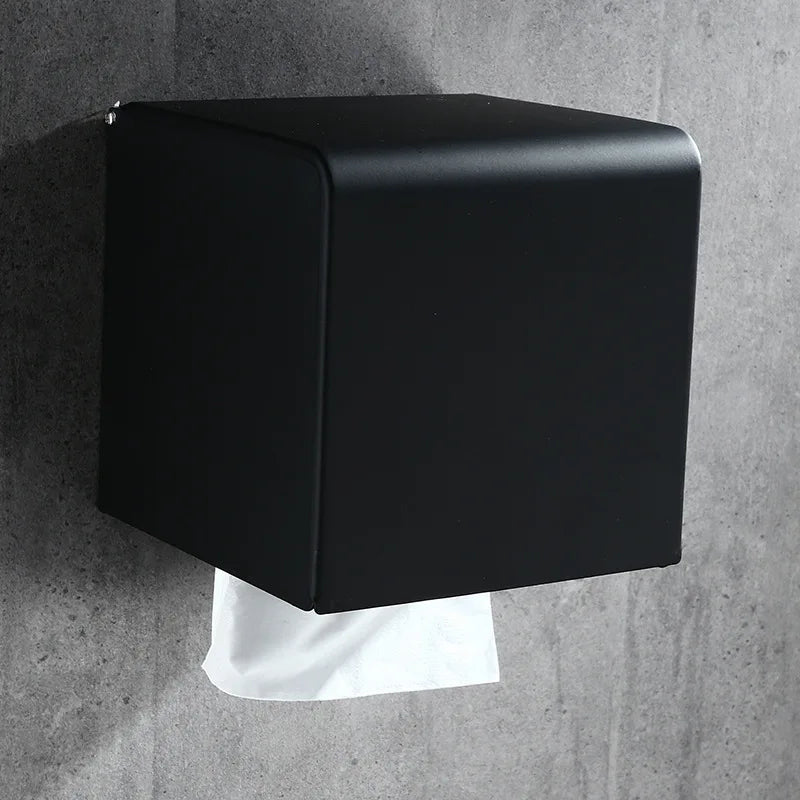 DecorBites™ Aluminum Brushed Gold Toilet Paper Holder Rack Tissue Box - Bathroom Roll Storage