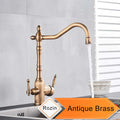 DecorBites™ Antique Brass Water Filtration Kitchen Faucet, Lead-Free Drinking Sink Faucet