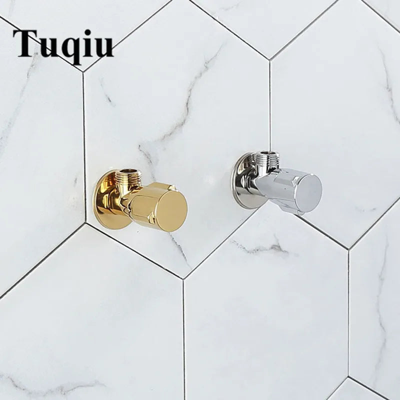 DecorBites™ Brass Triangle Valve Gold Corner Bathroom Tap Water Control 1/2*1/2 Angle valves