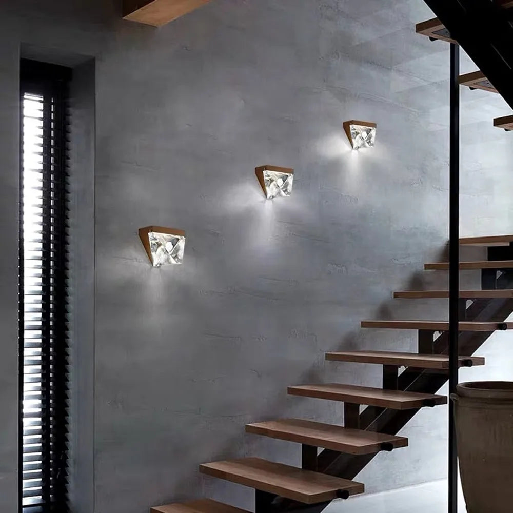 DecorBites™ Crystal LED Wall Sconce: Modern Minimalist Bedroom Luxury Light