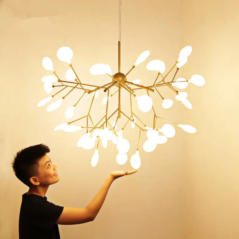 DecorBites™ LED Branch Chandelier: Heracleum Lustre Salon Lighting for Kitchen, Bar, and Restaurant