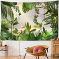 DecorBites™ Botanical Palm Leaf Green Tapestry | Tropical Rainforest Plant Wall Hanging