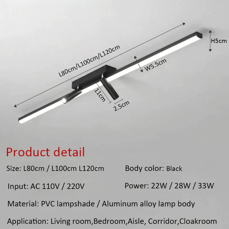 DecorBites™ Black Star Ceiling Light for Living Room Kitchen Bedroom - 80/100/120cm