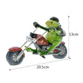 DecorBites™ Cool Frog Resin Cowboy on Motorcycle Figurine | Modern Sculpture Desk Ornament