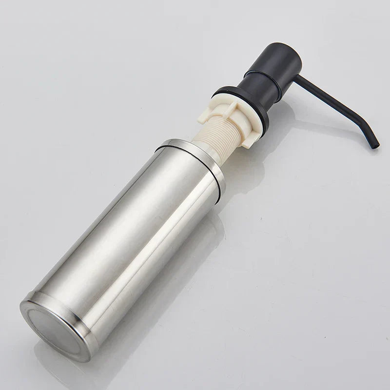DecorBites™ 220ML Black Kitchen Soap Dispenser Stainless Steel Head, 3 Colors Liquid Detergent Bottle