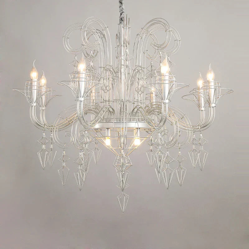 DecorBites™ Iron Baroque E14 LED Chandelier Suspension Lighting for Foyer