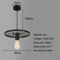 DecorBites™ Industrial Iron Wheel Chandelier for Dining Room, Restaurant, and Cafe