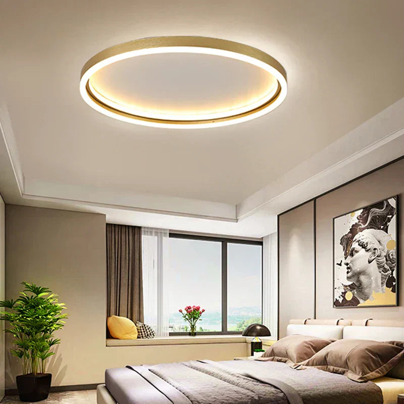DecorBites™ LED Minimalist Chandelier in Black/Golden Finish for Living Room and Bedroom