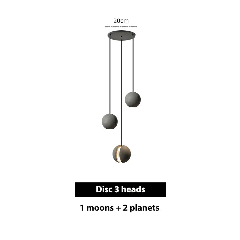DecorBites™ Cement Pendant Light | Nordic Design Moon Planet Hanging Lamp for Dining Room