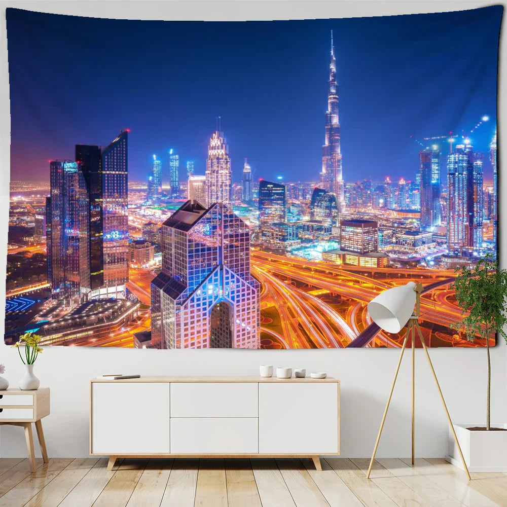 DecorBites™ Boho Chic Night View Tapestry.