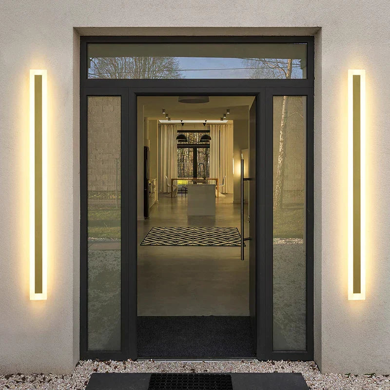 DecorBites™ LED Wall Lamp: Waterproof, Dimmable, Aluminum, Outdoor Sconce Light - Gold