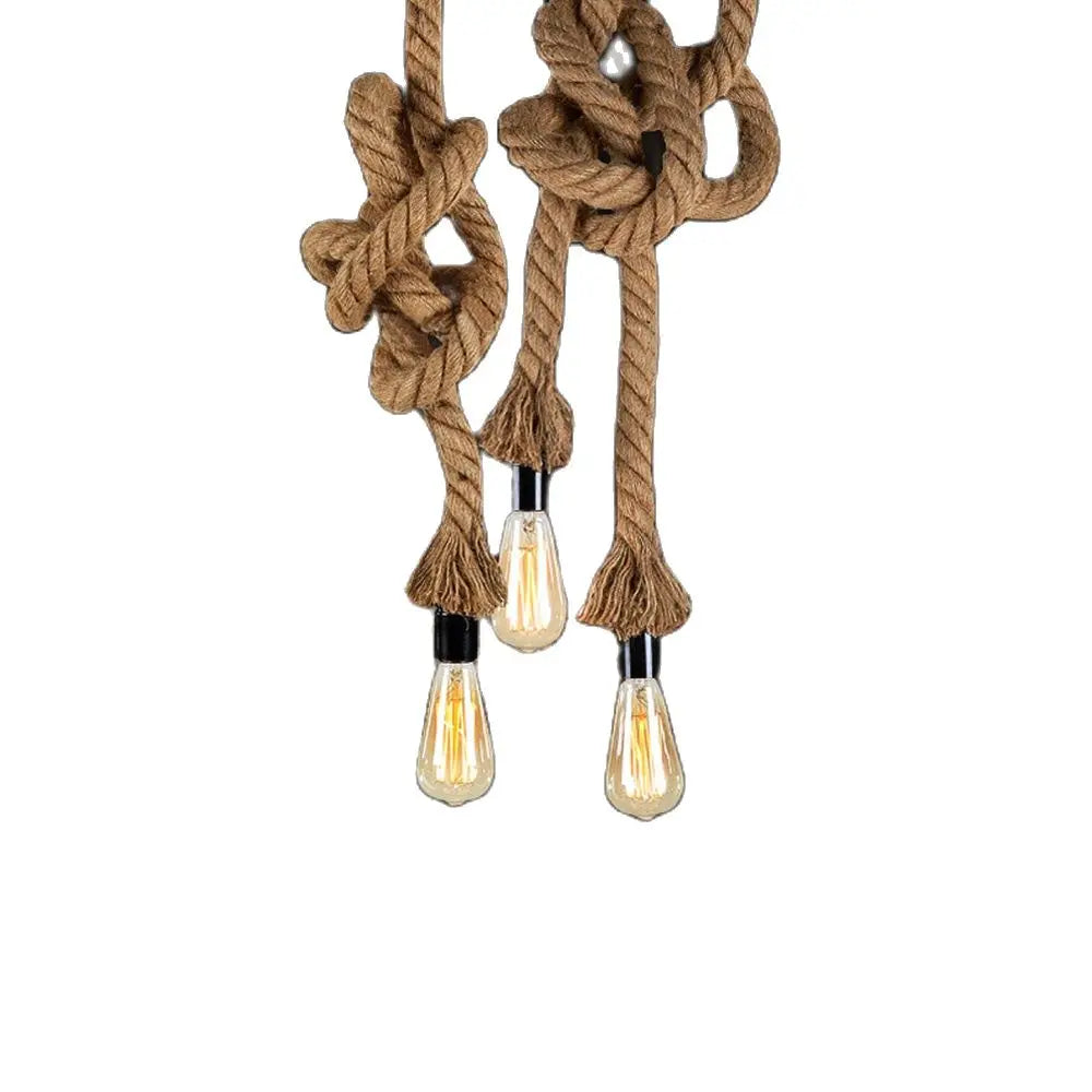 DecorBites™ Hemp Rope Pendant Light E27 Industrial Loft Restaurant Coffee Personality Lamp