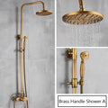 DecorBites™ Brass Antique Shower Set with Handshower, Wall Mounted Single Handle Faucet