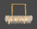 DecorBites™ LED Glass Metal Leaf Chandelier: Luxury Postmodern Lighting for Home Decor, Bedroom, Living Room