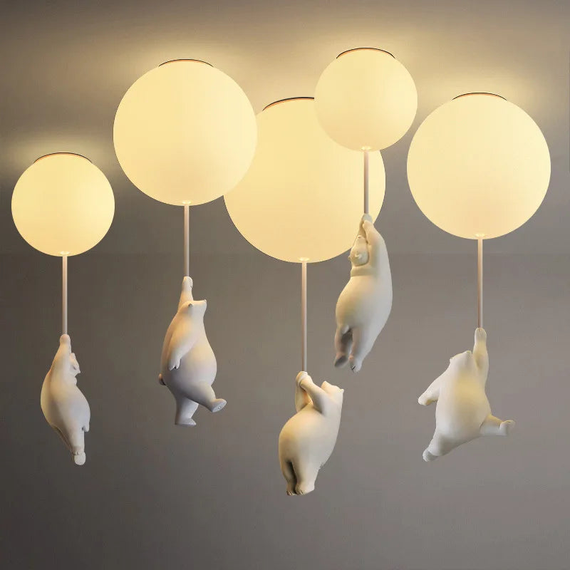 DecorBites™ Cartoon Bear Ceiling Light for Kids' Rooms, LED Fixture Bedroom Decor