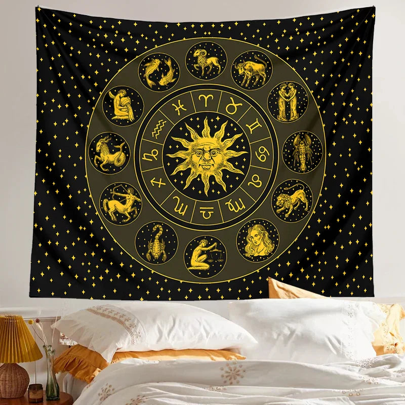 DecorBites™ Constellation Zodiac Tapestry: Astrology Wall Decor for Witchcraft Room & Dorm