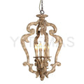 DecorBites™ Antique Wood Chandelier | Retro Solid Wood Carving Lamp for Bedroom and Dining Room