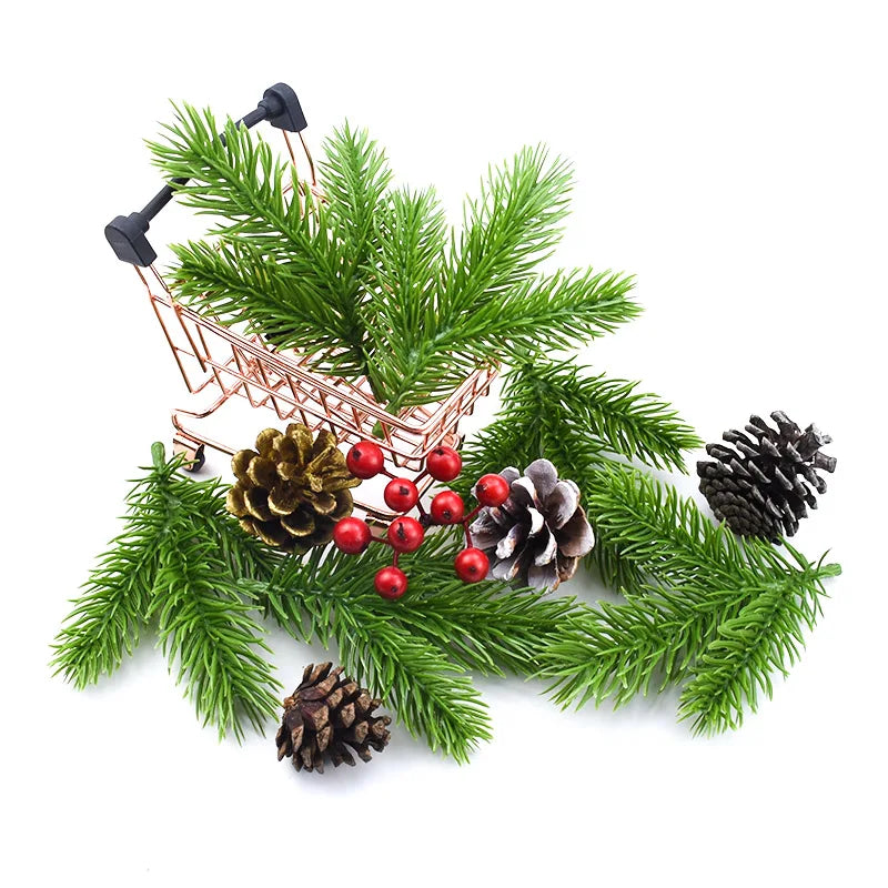 DecorBites™ Artificial Pine Needle Plants for Christmas Decor and DIY Wreaths